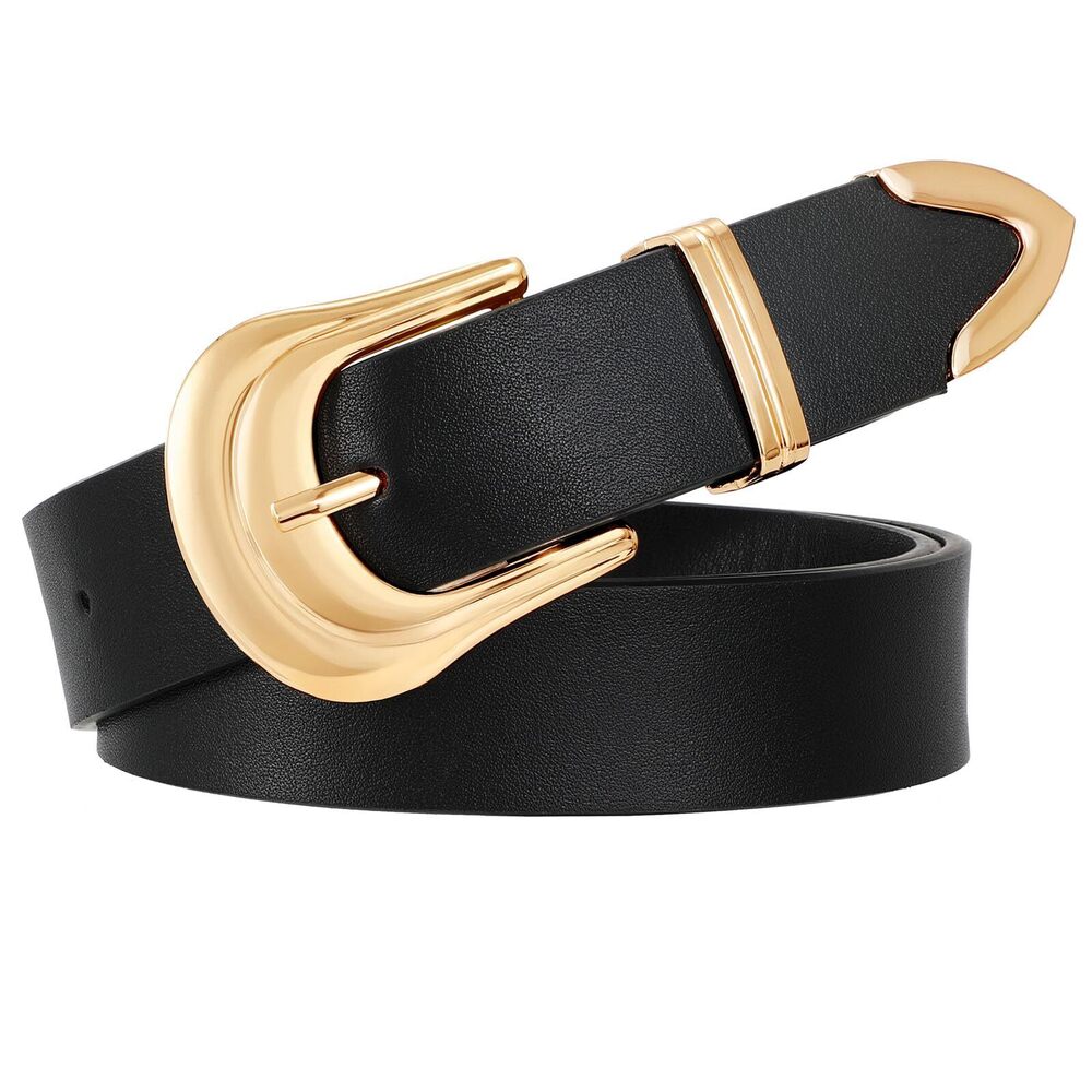 4615 Women's Leather Belt Plus Size Ladies Western Belt Silver Gold Buckle